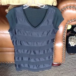 The Limited Cap Sleeve Black Layered Tee